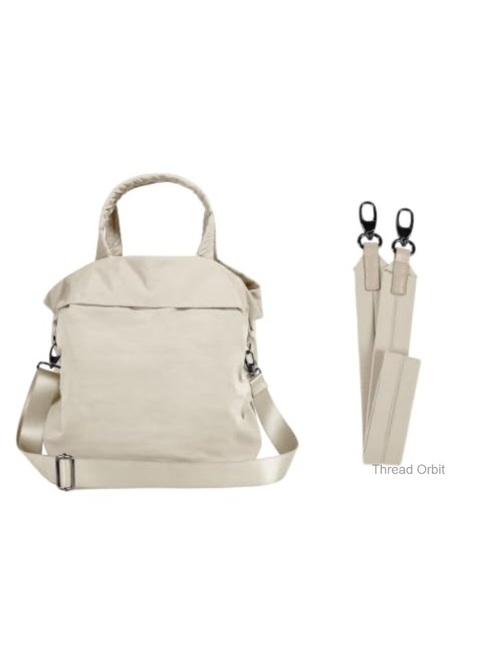 Multi Hobo Bag with 2 Straps, Tote Crossbody Shoulder Bag, Nylon Water-Repellent